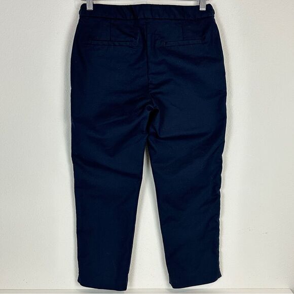 Ellen Tracy Navy Cropped Pants Gold Chain Detail 4 - Picture 3 of 8